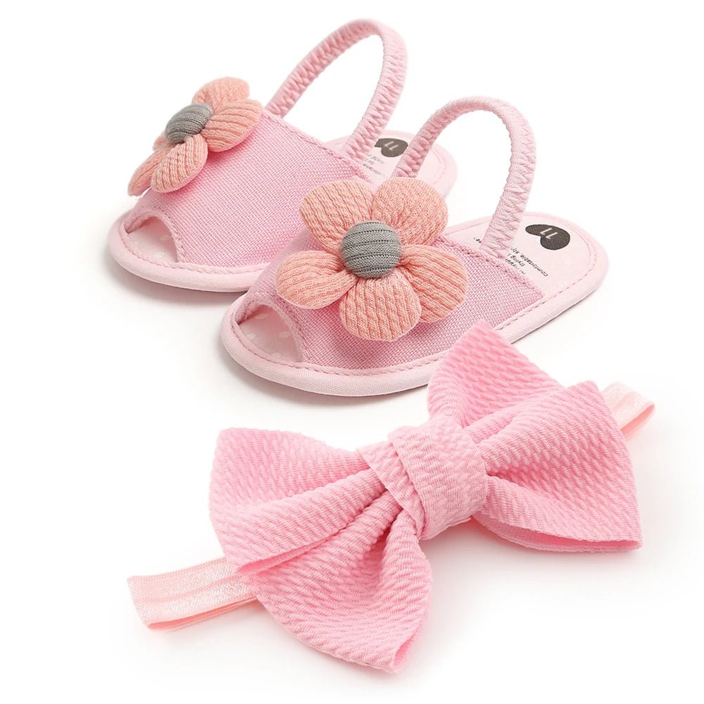 2pcs Set Baby Girls Sandals + Headband - itzy bitsy