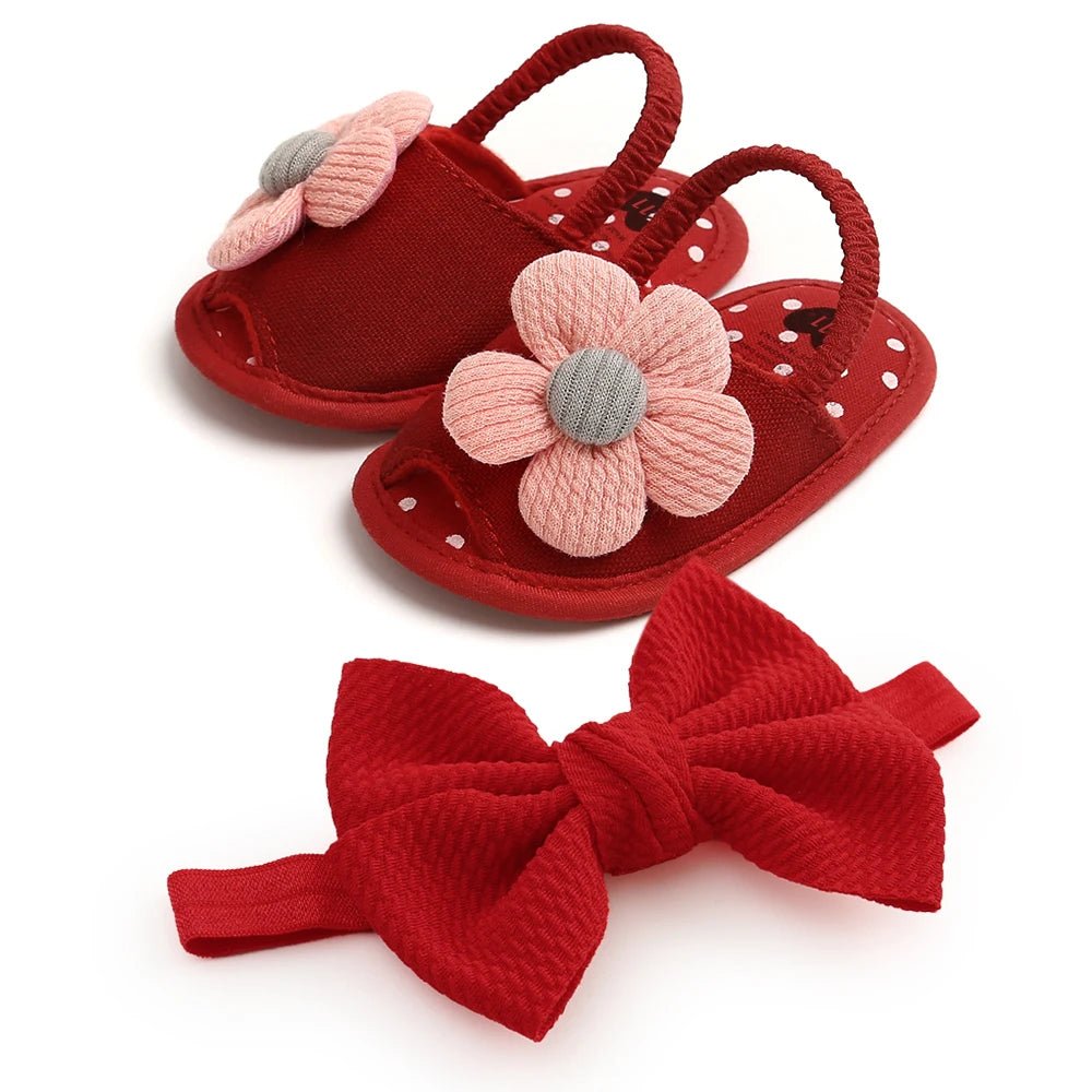 2pcs Set Baby Girls Sandals + Headband - itzy bitsy