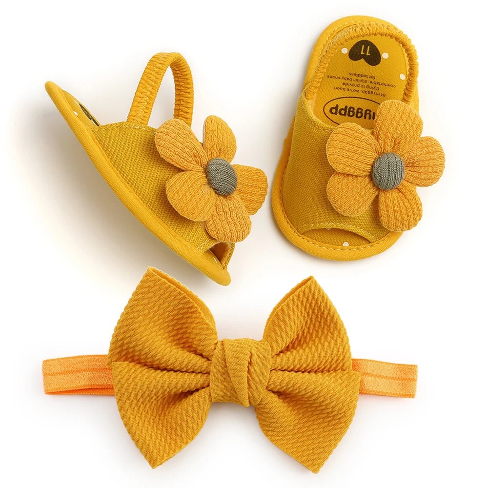 2pcs Set Baby Girls Sandals + Headband - itzy bitsy