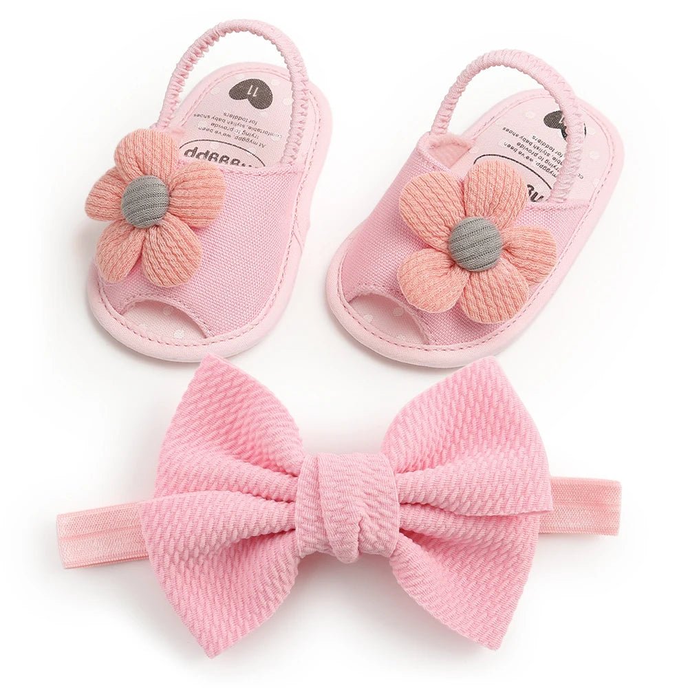 2pcs Set Baby Girls Sandals + Headband - itzy bitsy