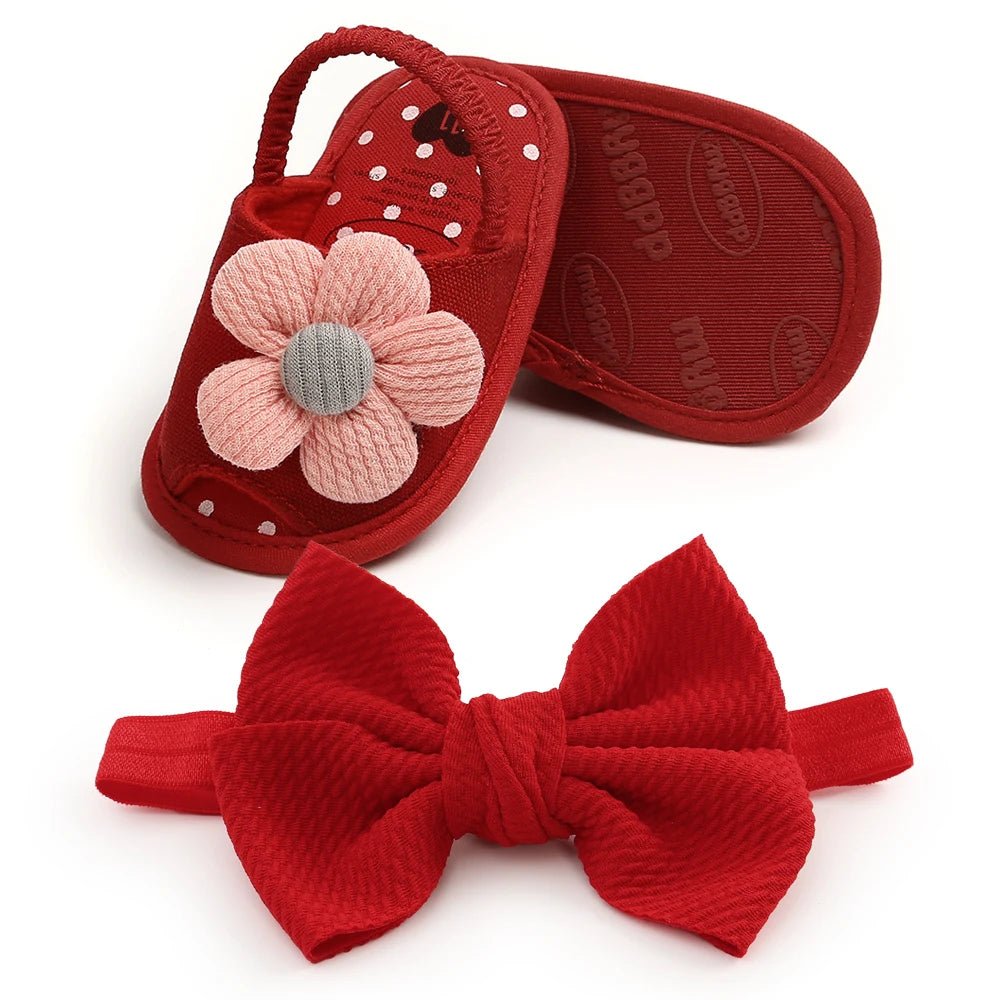 2pcs Set Baby Girls Sandals + Headband - itzy bitsy