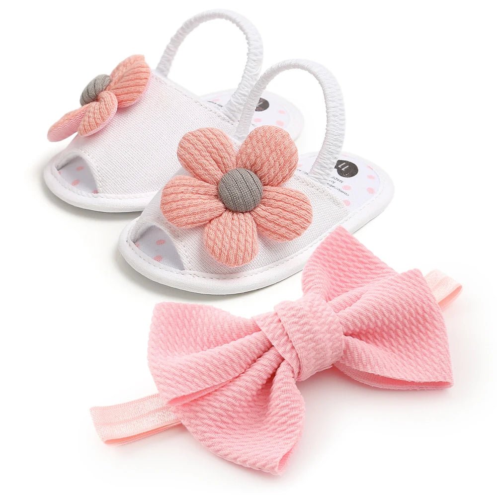 2pcs Set Baby Girls Sandals + Headband - itzy bitsy