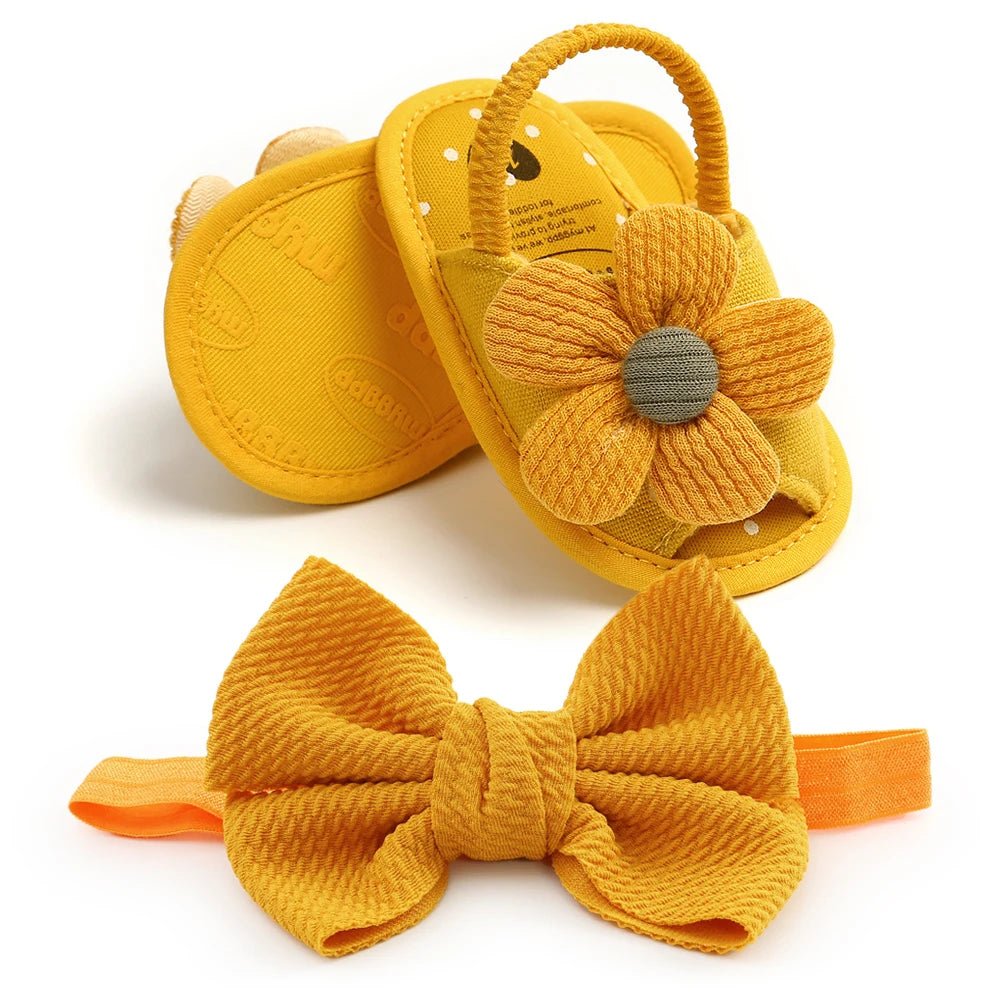 2pcs Set Baby Girls Sandals + Headband - itzy bitsy