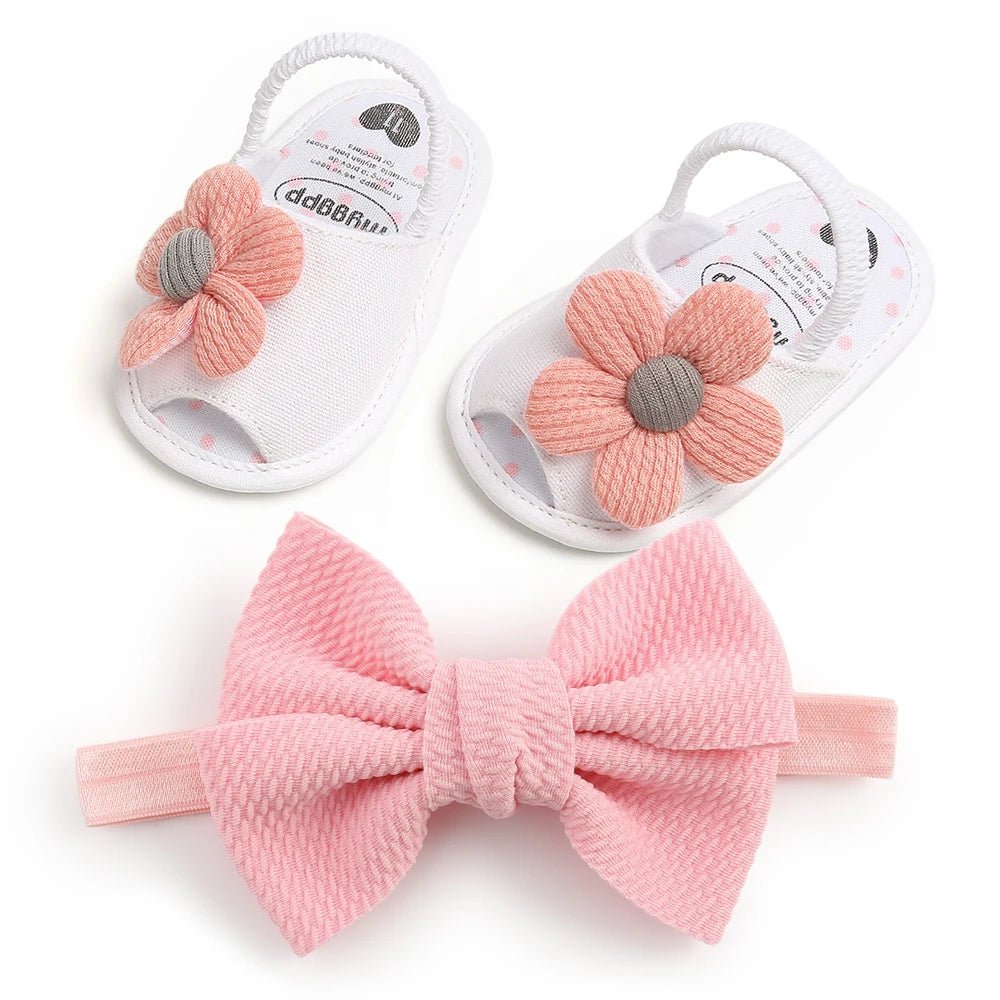2pcs Set Baby Girls Sandals + Headband - itzy bitsy
