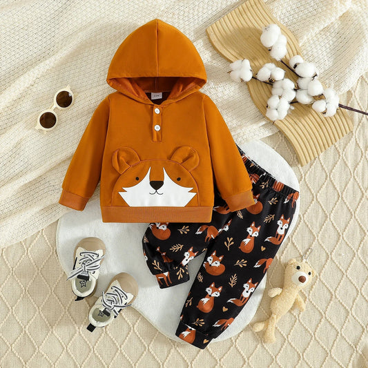 2PCS Set Cute Animal Print Hoody + Pants - itzy bitsy