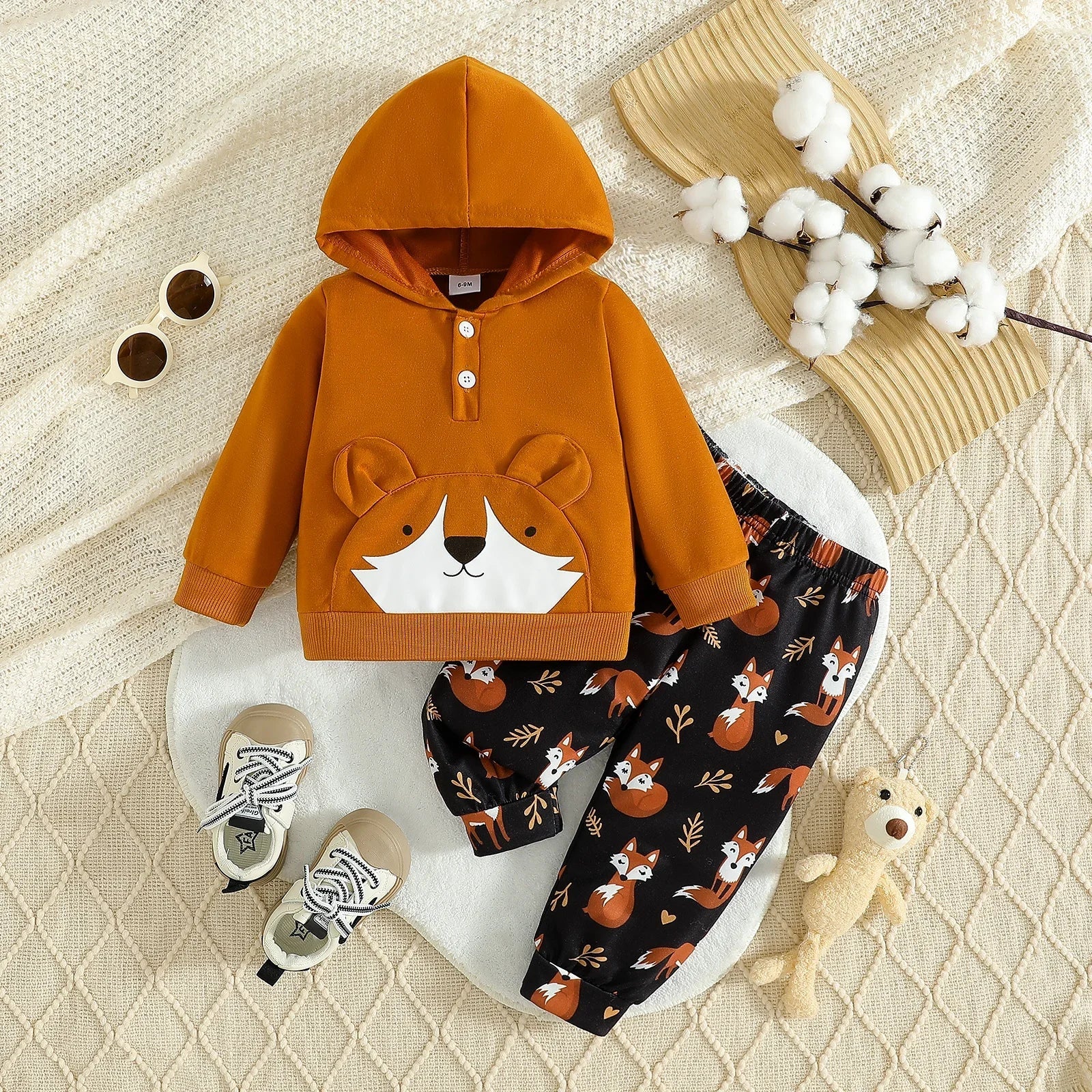 2PCS Set Cute Animal Print Hoody + Pants - itzy bitsy