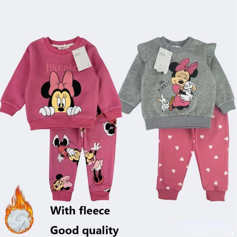 2pcs Set Winter Clothes Long Sleeve Minnie Sweater + Thick Pants - itzy bitsy