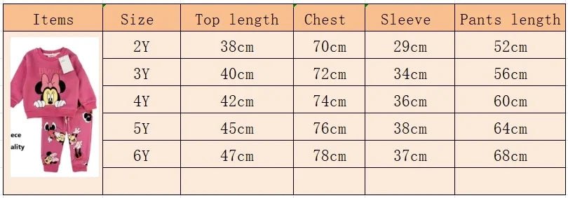 2pcs Set Winter Clothes Long Sleeve Minnie Sweater + Thick Pants - itzy bitsy