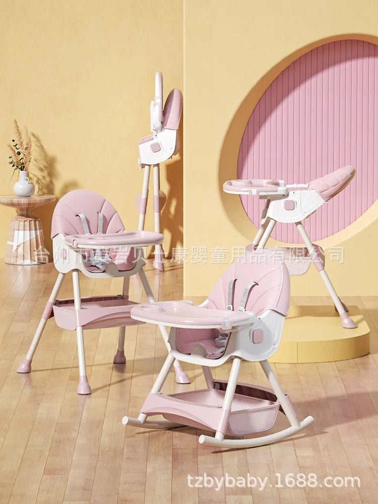 3 - in - 1 Convertible and Foldable Rocking High Chair with Lockable Wheels - itzy bitsy