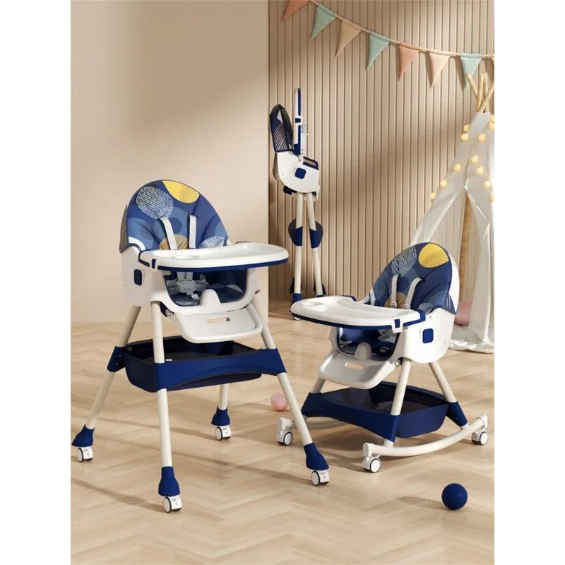 3 - in - 1 Convertible and Foldable Rocking High Chair with Lockable Wheels - itzy bitsy
