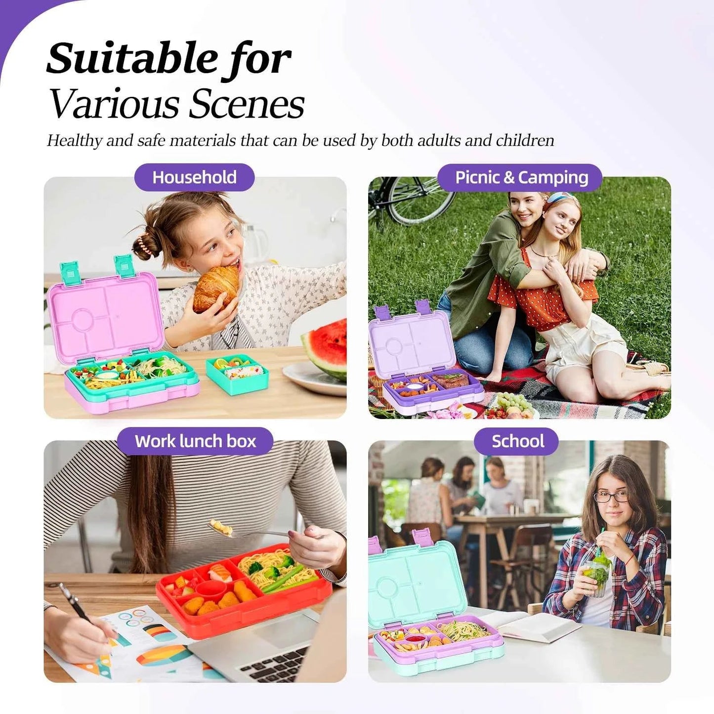 37oz Adorable Cartoon Printed Bento Box Leakproof BPA - Free - itzy bitsy