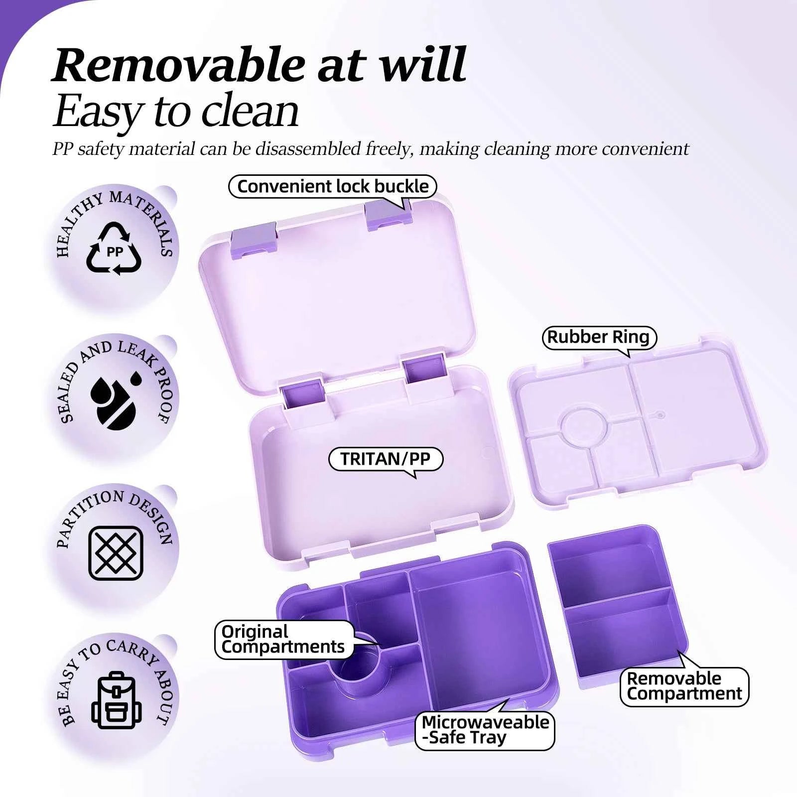 37oz Adorable Cartoon Printed Bento Box Leakproof BPA - Free - itzy bitsy