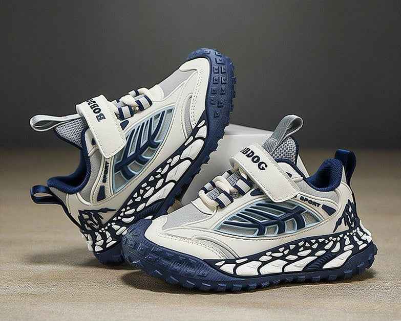 White/Blue Bobdog Lightweight Wear-Resistant Soft-Sole Casual Boy's Sneakers (Copy)