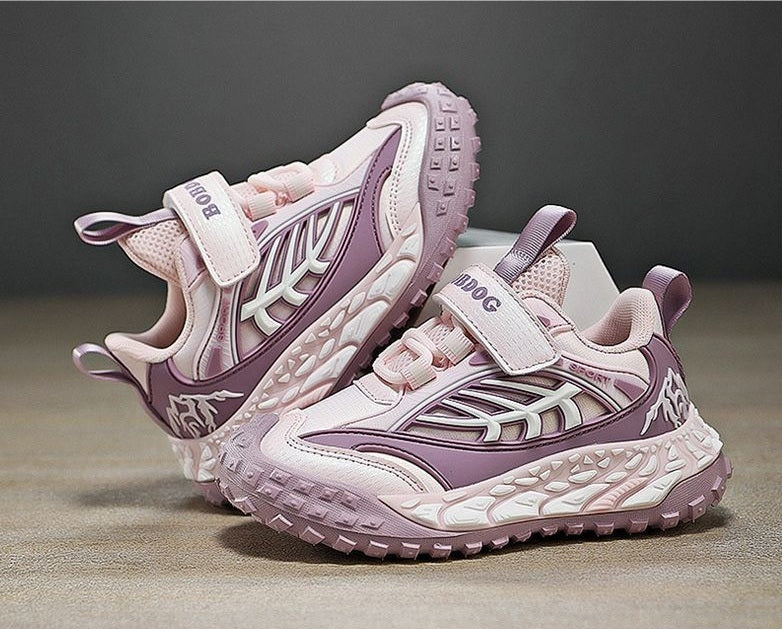 Purple Bobdog Lightweight Wear-Resistant Soft-Sole Girls Sneakers