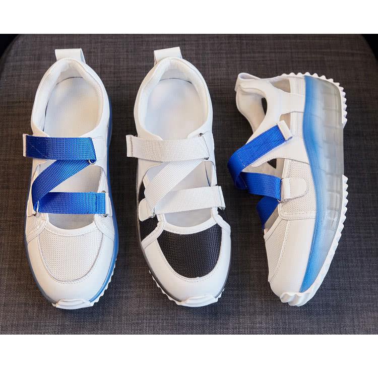 【Taroko】Gradient Thick Bottom Hollow Jelly Toe Sports Sandals (2 Colors Available)