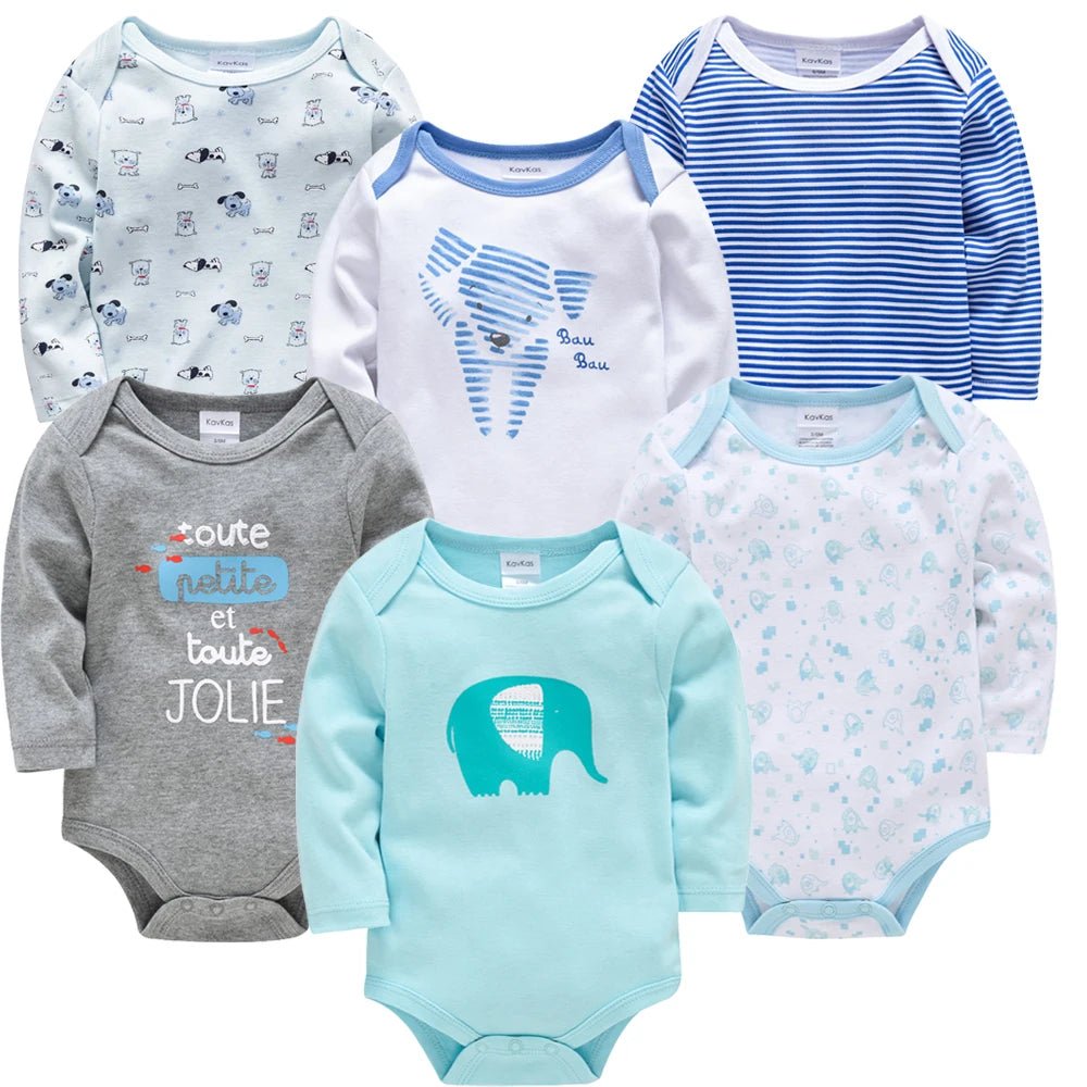 3pcs / 6pcs Set Baby Boy Long Sleeve Bodysuit - itzy bitsy