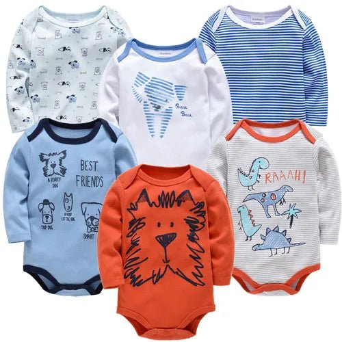 3pcs / 6pcs Set Baby Boy Long Sleeve Bodysuit - itzy bitsy