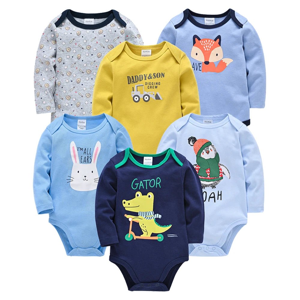 3pcs / 6pcs Set Baby Boy Long Sleeve Bodysuit - itzy bitsy