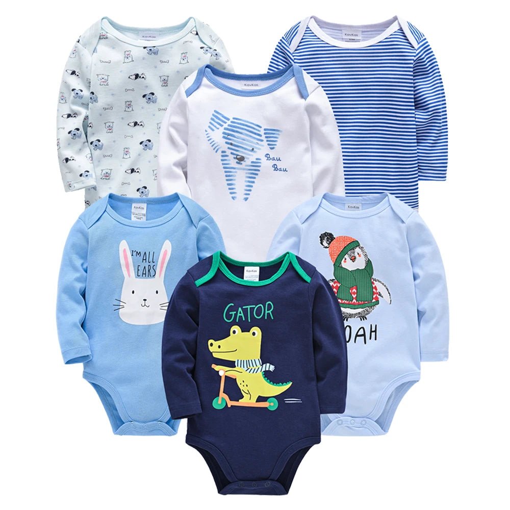 3pcs / 6pcs Set Baby Boy Long Sleeve Bodysuit - itzy bitsy