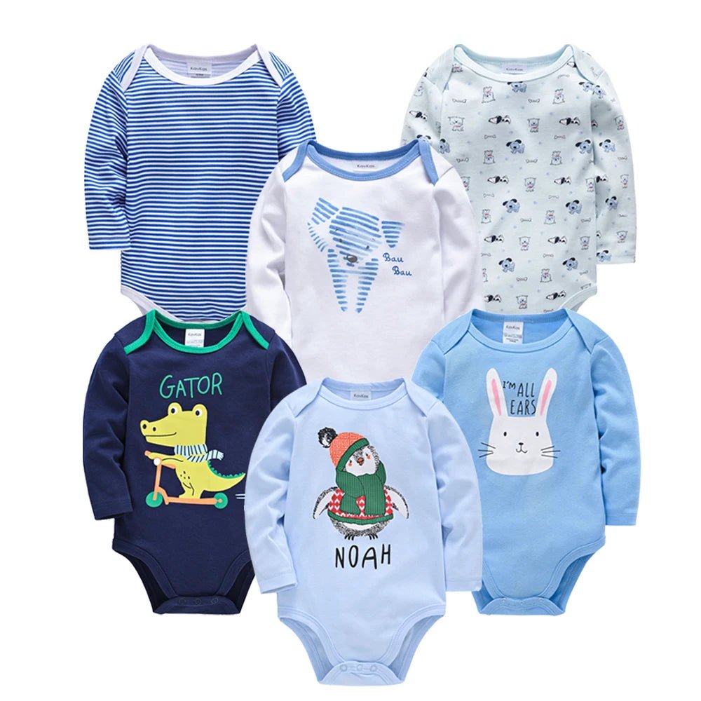 3pcs / 6pcs Set Baby Boy Long Sleeve Bodysuit - itzy bitsy