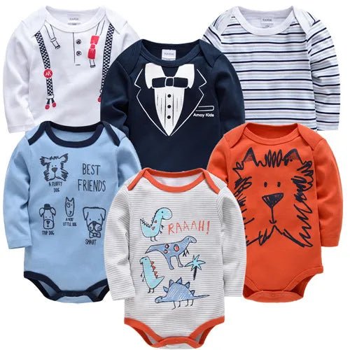 3pcs / 6pcs Set Baby Boy Long Sleeve Bodysuit - itzy bitsy