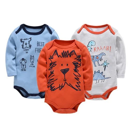 3pcs / 6pcs Set Baby Boy Long Sleeve Bodysuit - itzy bitsy