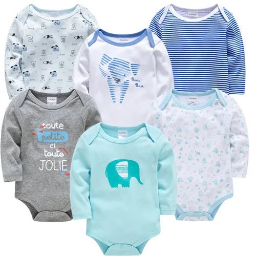 3pcs / 6pcs Set Baby Boy Long Sleeve Bodysuit - itzy bitsy