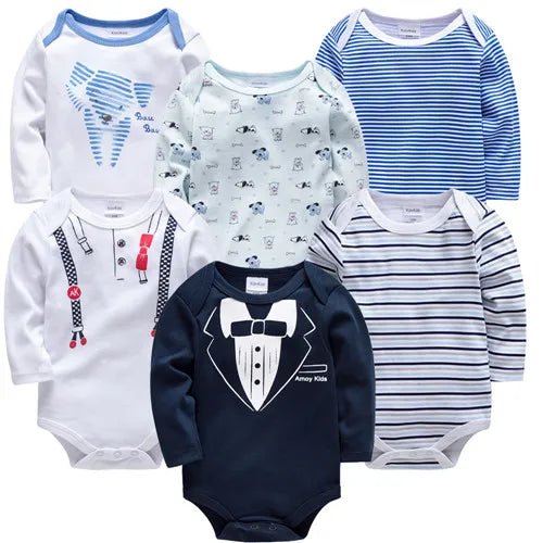 3pcs / 6pcs Set Baby Boy Long Sleeve Bodysuit - itzy bitsy