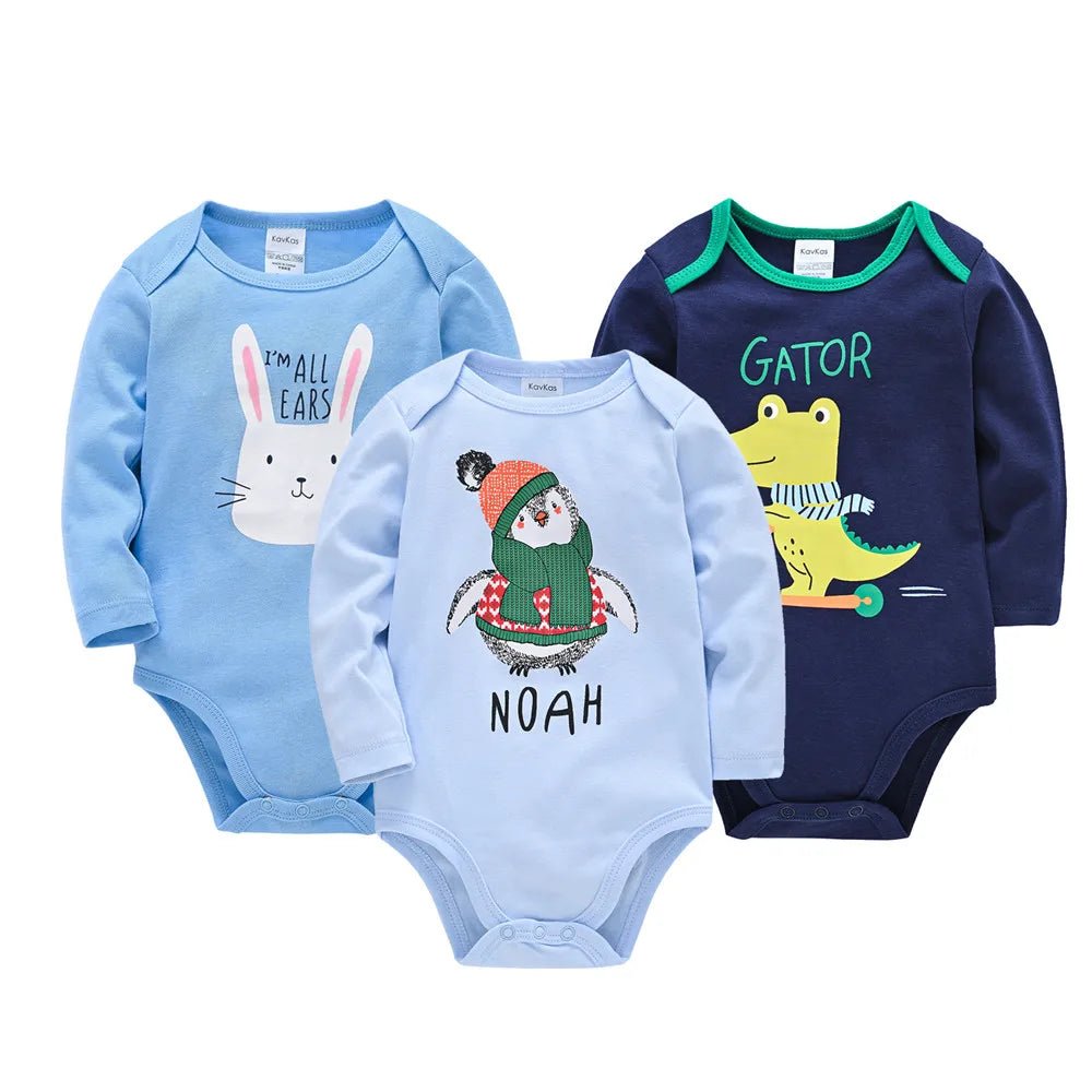 3pcs / 6pcs Set Baby Boy Long Sleeve Bodysuit - itzy bitsy