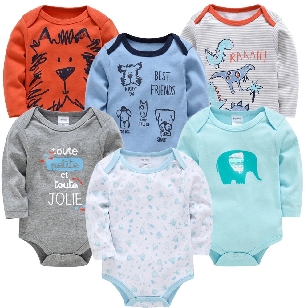 3pcs / 6pcs Set Baby Boy Long Sleeve Bodysuit - itzy bitsy