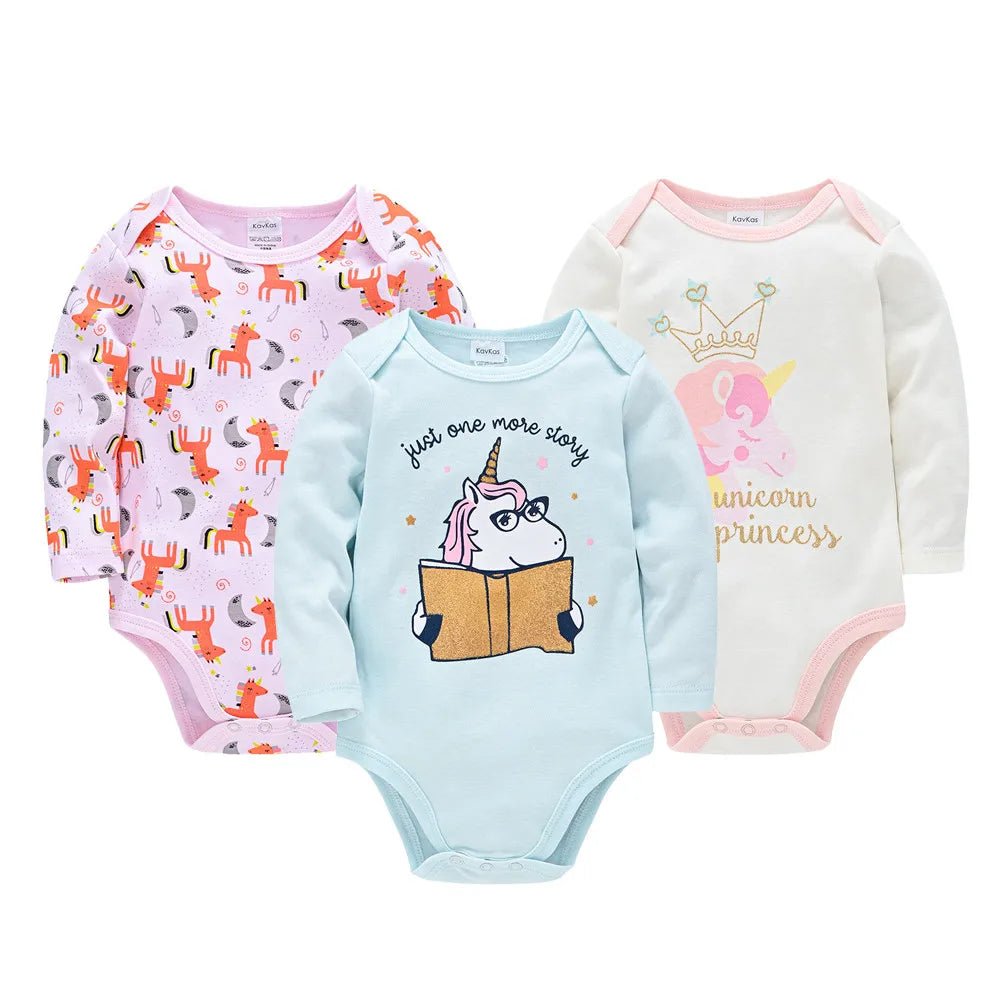 3pcs / 6pcs Set Baby Girl Long Sleeve Bodysuit - itzy bitsy