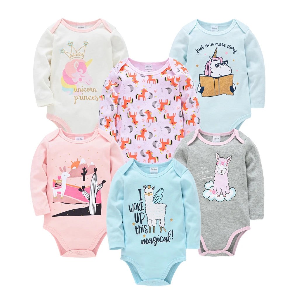 3pcs / 6pcs Set Baby Girl Long Sleeve Bodysuit - itzy bitsy