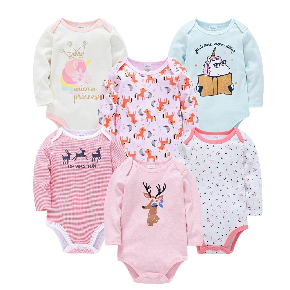3pcs / 6pcs Set Baby Girl Long Sleeve Bodysuit - itzy bitsy