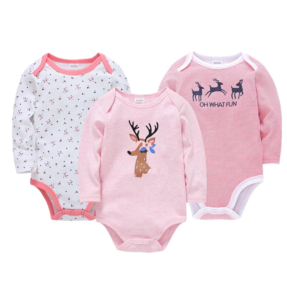 3pcs / 6pcs Set Baby Girl Long Sleeve Bodysuit - itzy bitsy