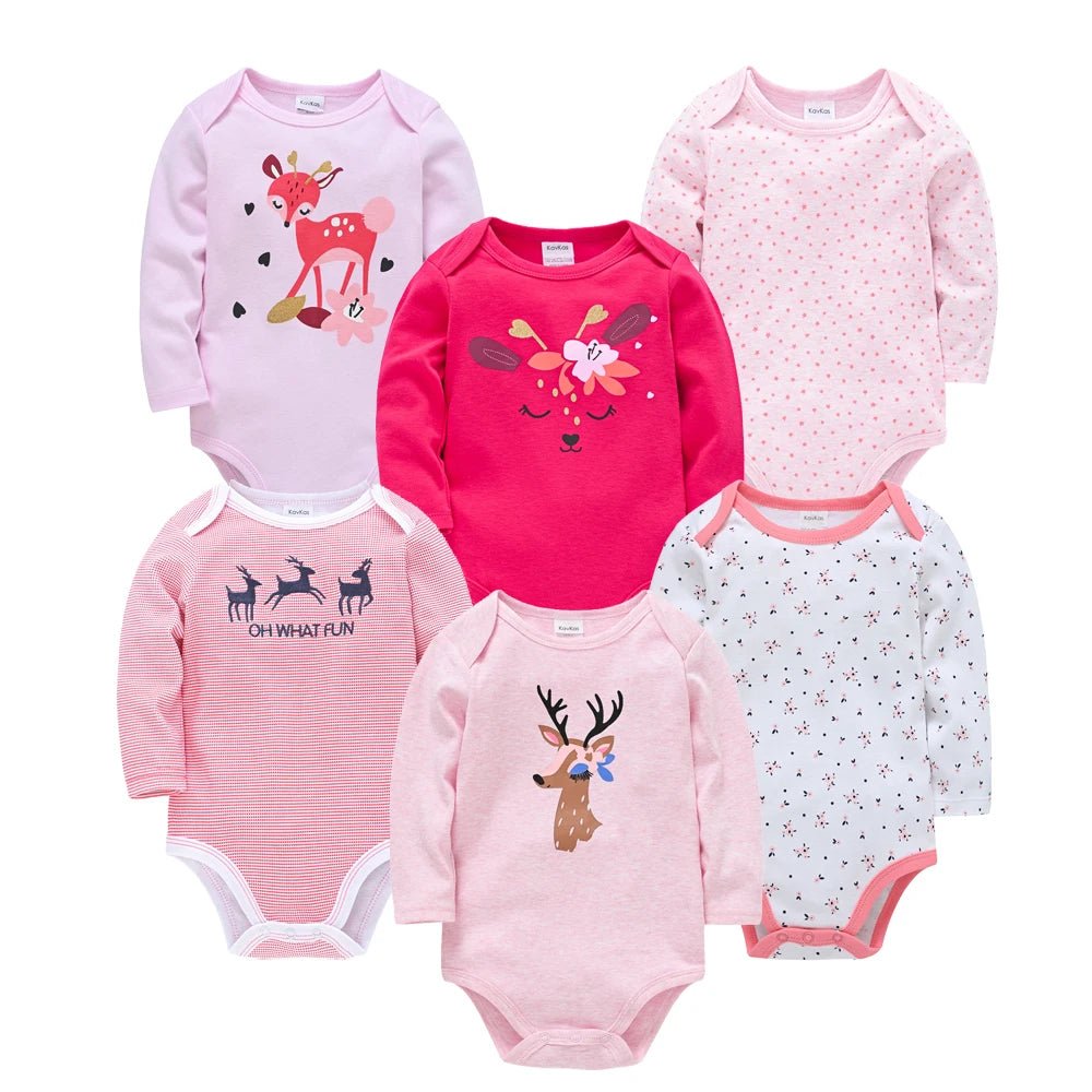 3pcs / 6pcs Set Baby Girl Long Sleeve Bodysuit - itzy bitsy