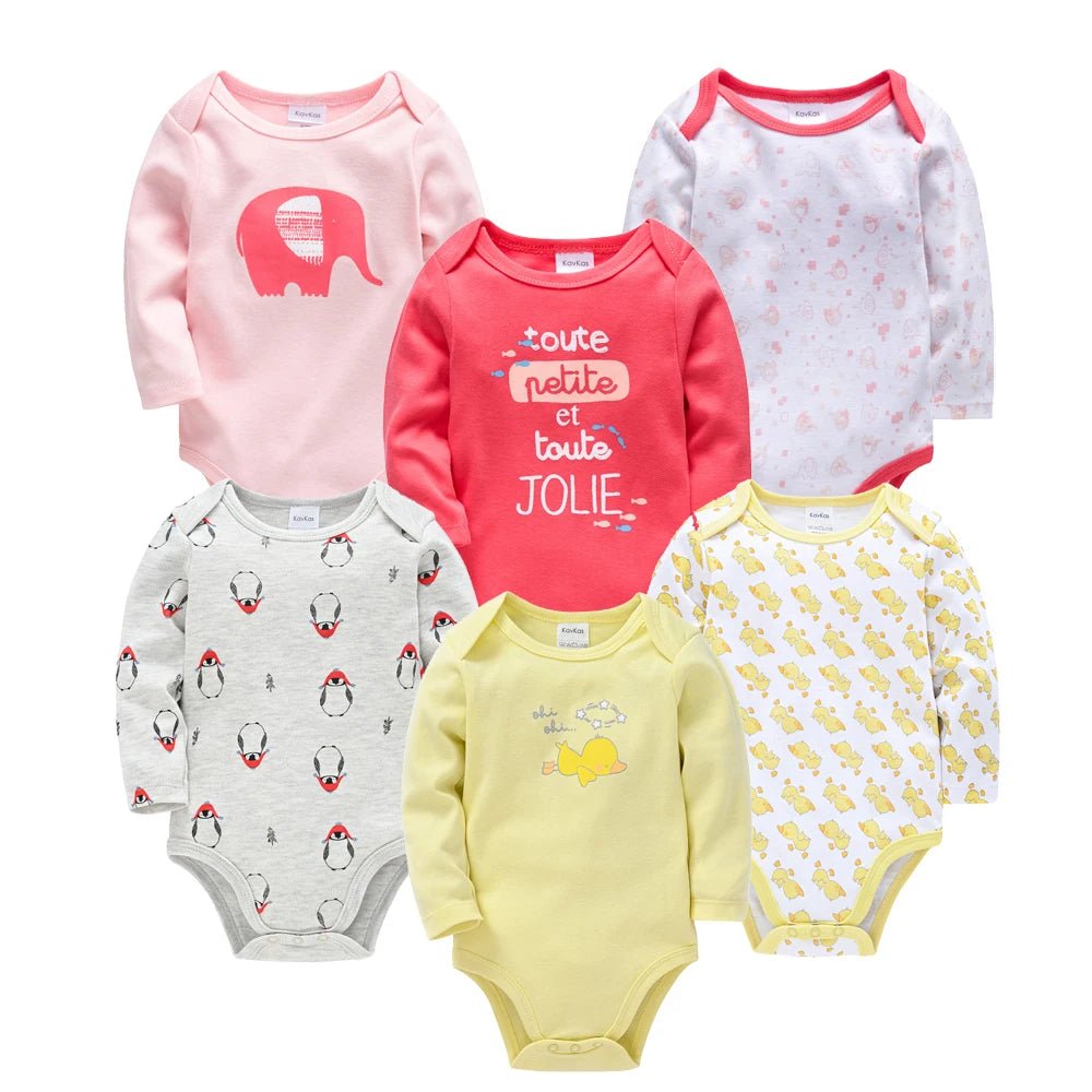 3pcs / 6pcs Set Baby Girl Long Sleeve Bodysuit - itzy bitsy