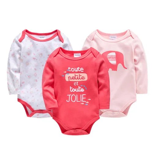 3pcs / 6pcs Set Baby Girl Long Sleeve Bodysuit - itzy bitsy