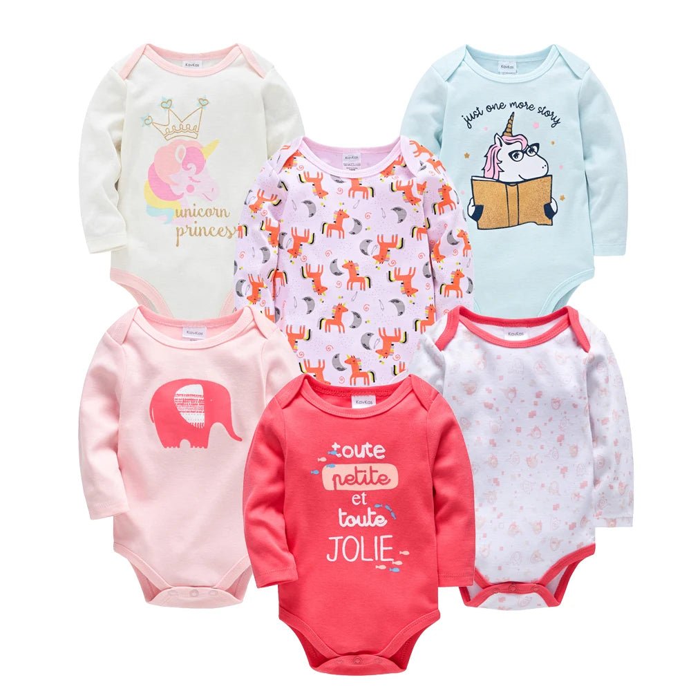3pcs / 6pcs Set Baby Girl Long Sleeve Bodysuit - itzy bitsy