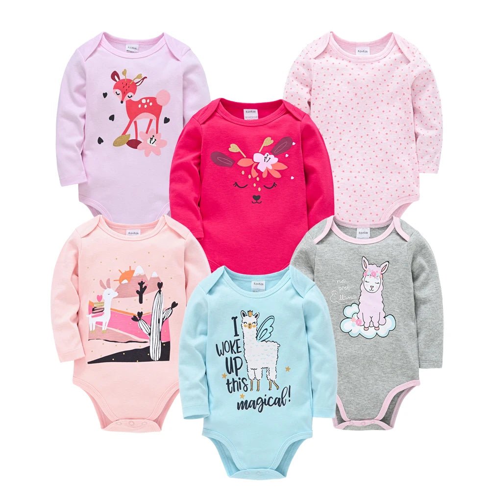 3pcs / 6pcs Set Baby Girl Long Sleeve Bodysuit - itzy bitsy