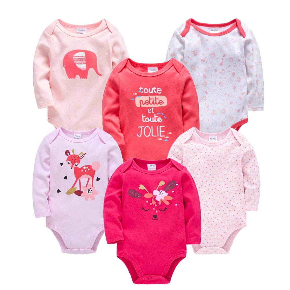 3pcs / 6pcs Set Baby Girl Long Sleeve Bodysuit - itzy bitsy