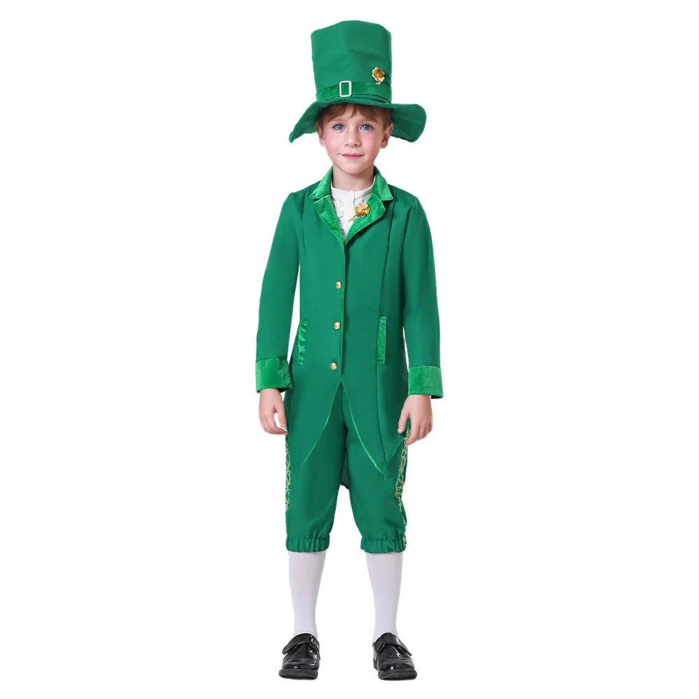 3pcs Irish Leprechaun Green Fancy Outfit St Patrick's Day Party Costume Set - itzy bitsy