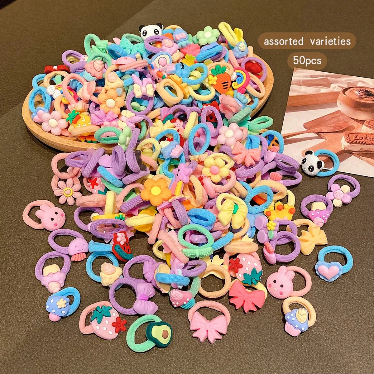 50 Random Cute and Colorful Styles Rubber Bands - itzy bitsy