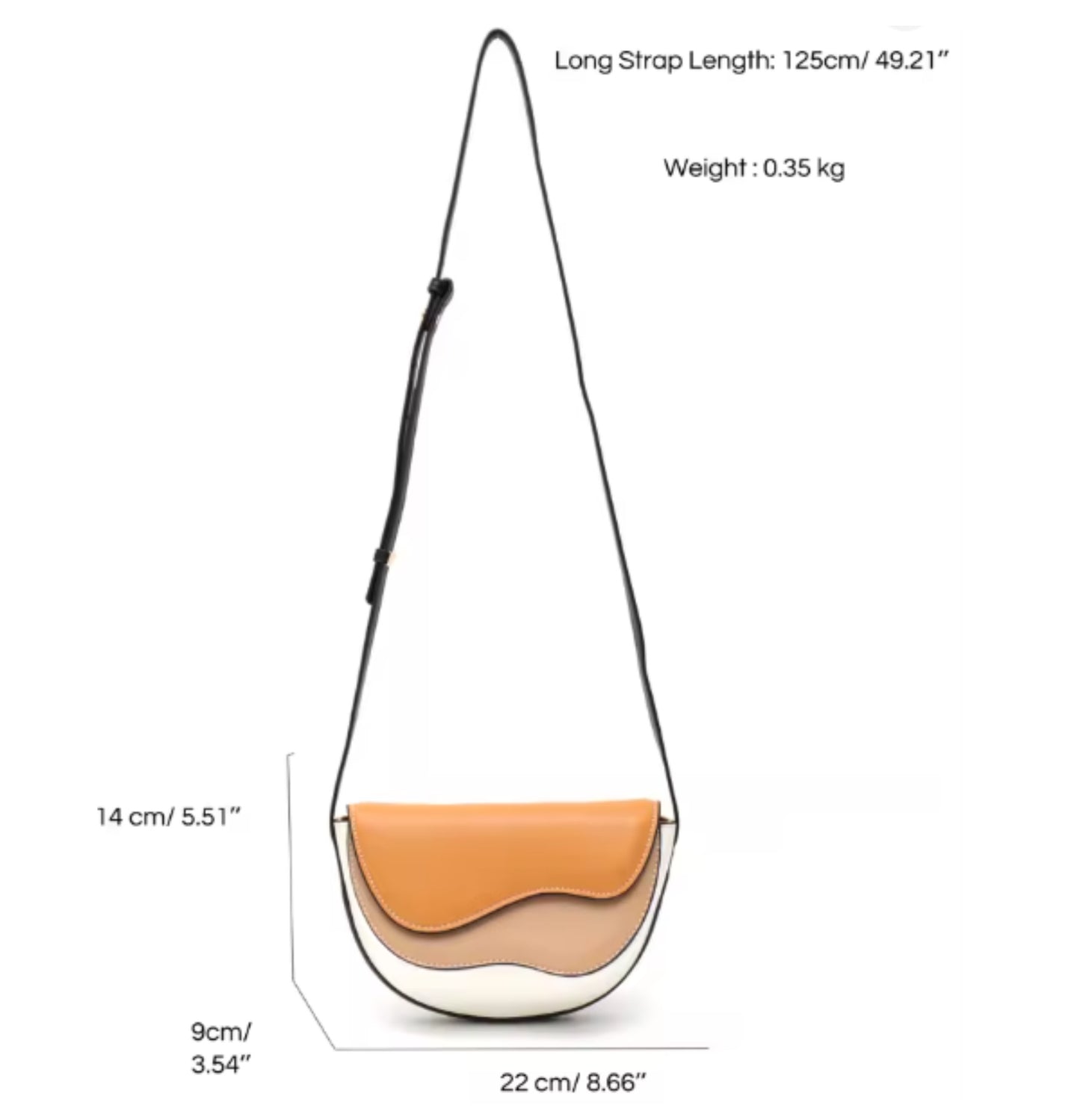 Curve Wave Crossbody Saddle Bag