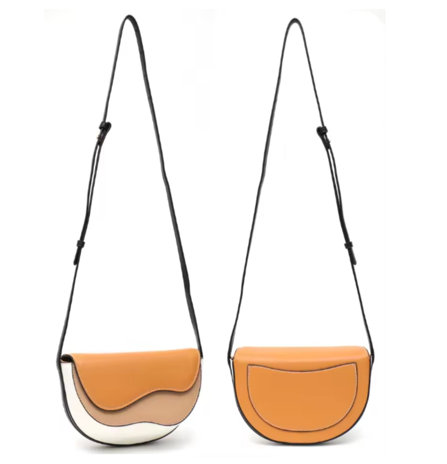 Curve Wave Crossbody Saddle Bag
