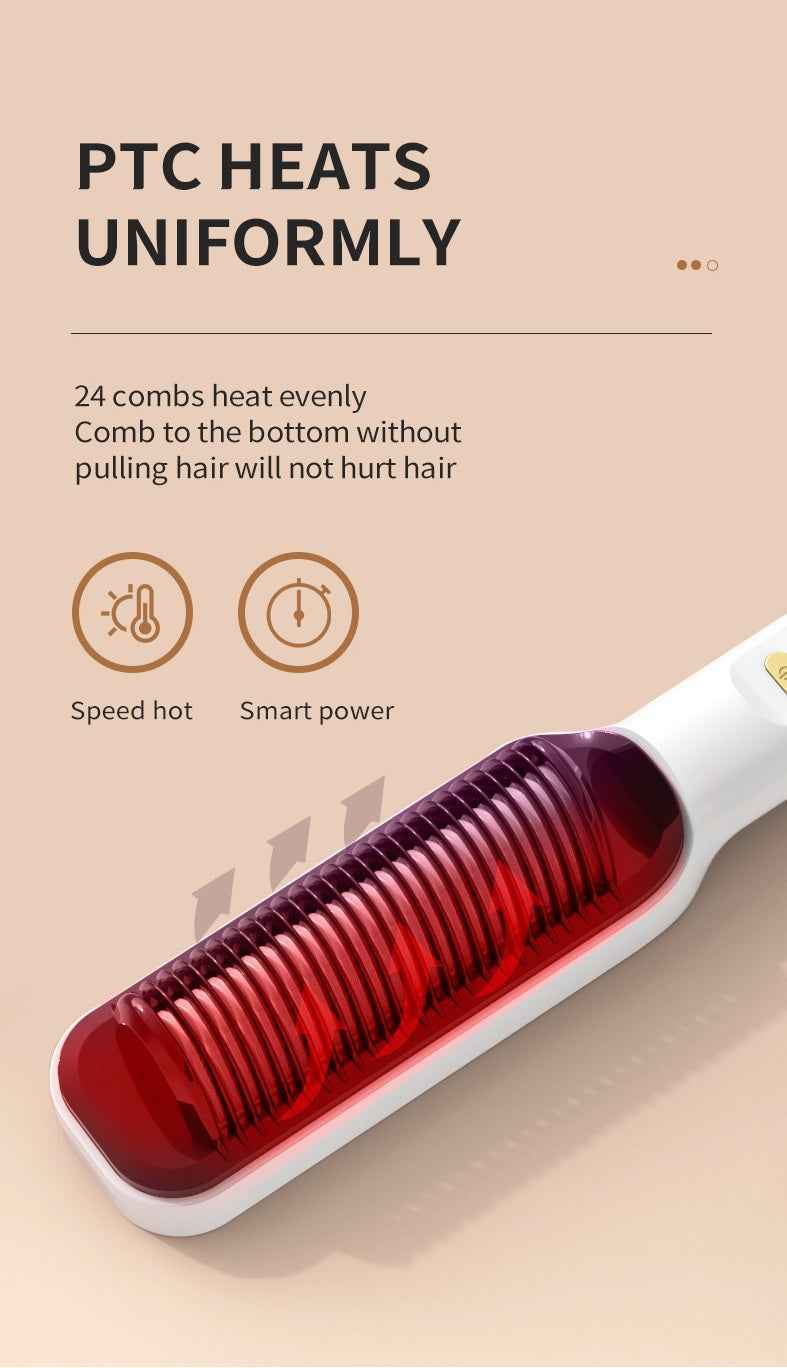 Pink Multifunctional Electric Hair Straightening Comb (Copy)