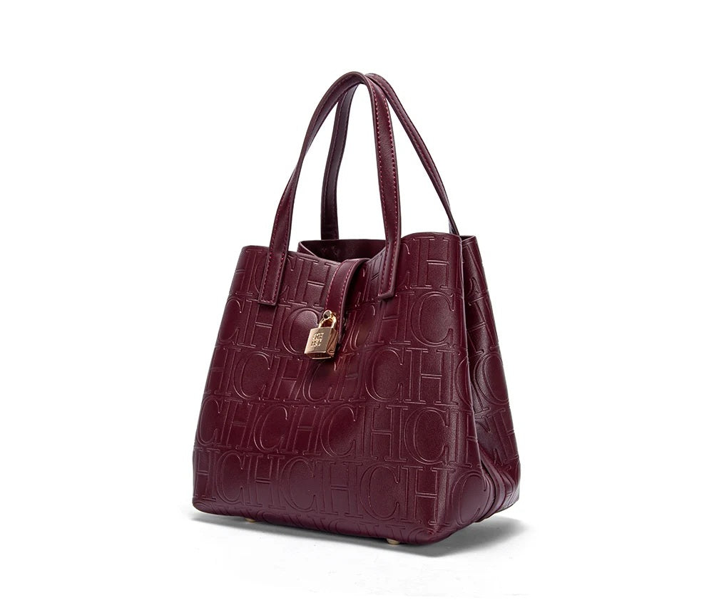 CHCH Women's Matryoshka Locked Hobo Bucket Bag