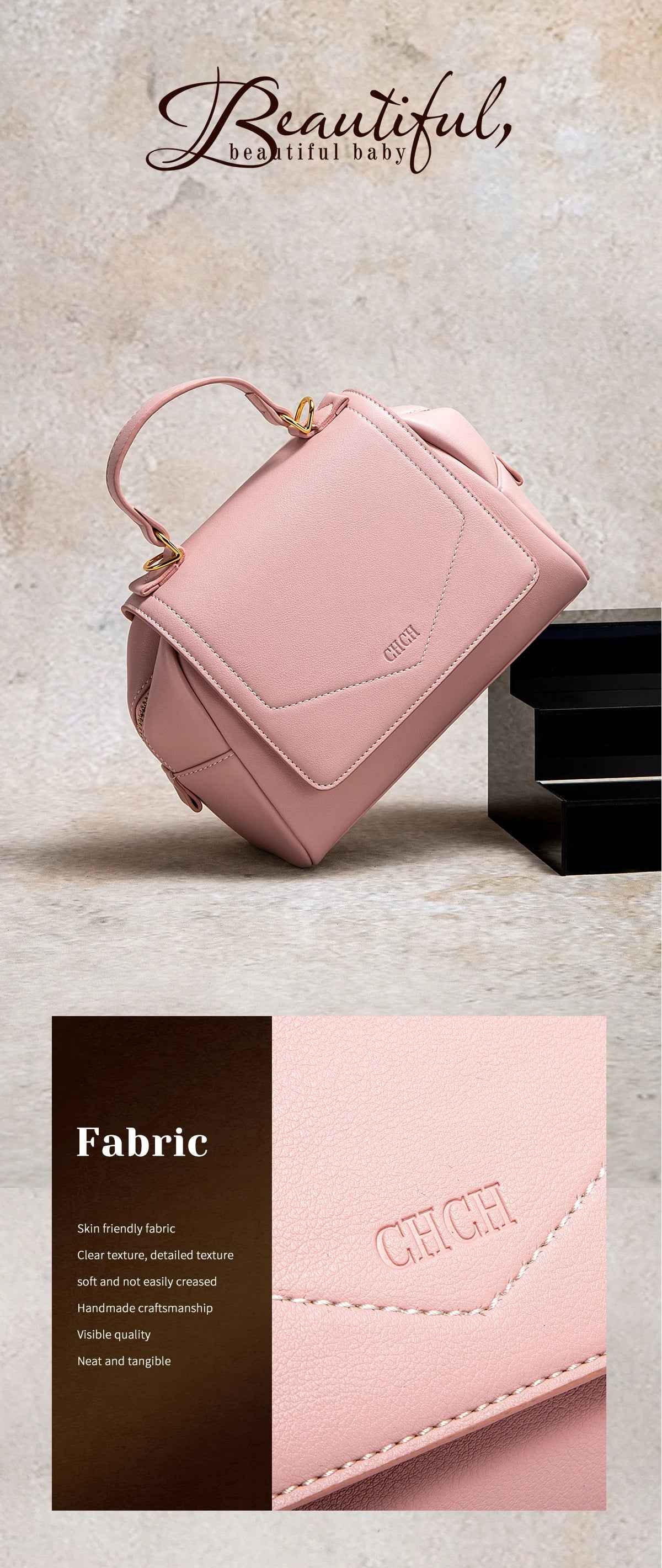 CHCH Women's Magnetic Flip Cover Crossbody Bag