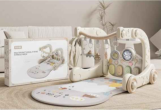 TVT Baby Gym Play Mat, Baby Toy, Newborn Play Mat, Fashion Toy, Baby Toy, Folding Mat, Infant Toy, Indoor Playground, Educational Toy, Baby, Sensory Stimulation, Baby Shower, Gift (Beige, 1)