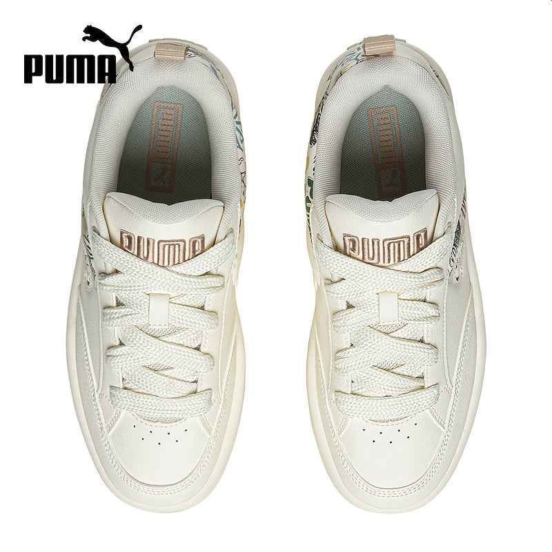 PUMA Unisex Park Sneakers - Lightweight All-Season Casual Shoes with Vibrant Colorful Design, Synthetic Synthetic Faux Leather Upper & Rubber Sole, Breathable Fabric Lining for Men & Women, White with Colorful Accents, Ladies Sneakers, Versatile Footwear,