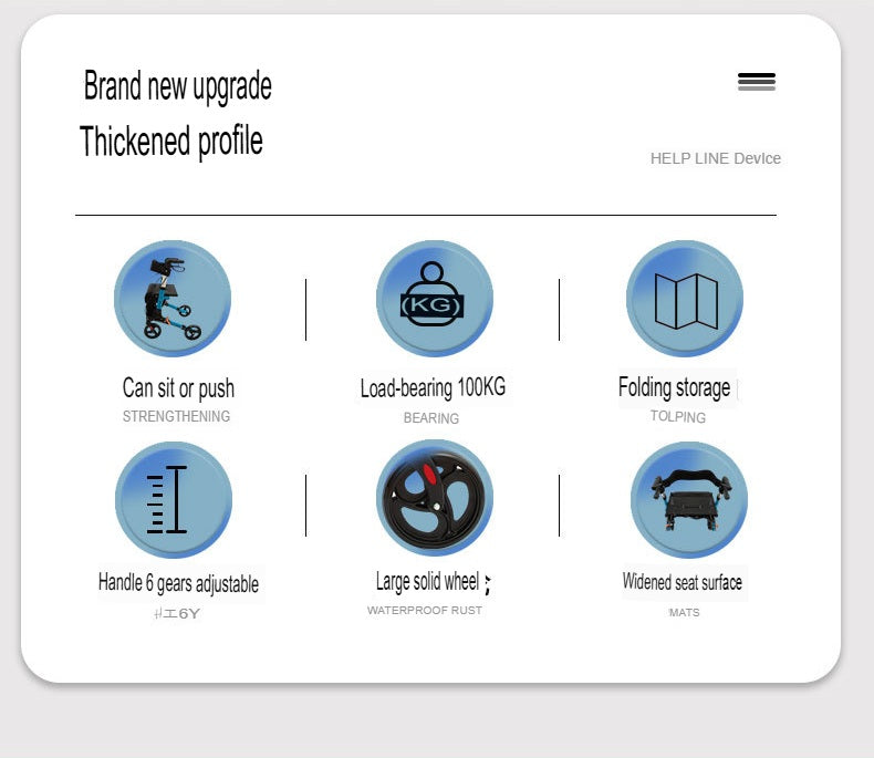 Multi-functional Elderly four-wheel Walker